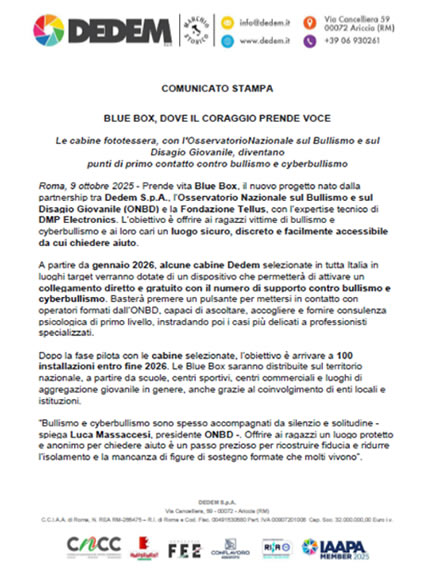 Comunicato Blue Box